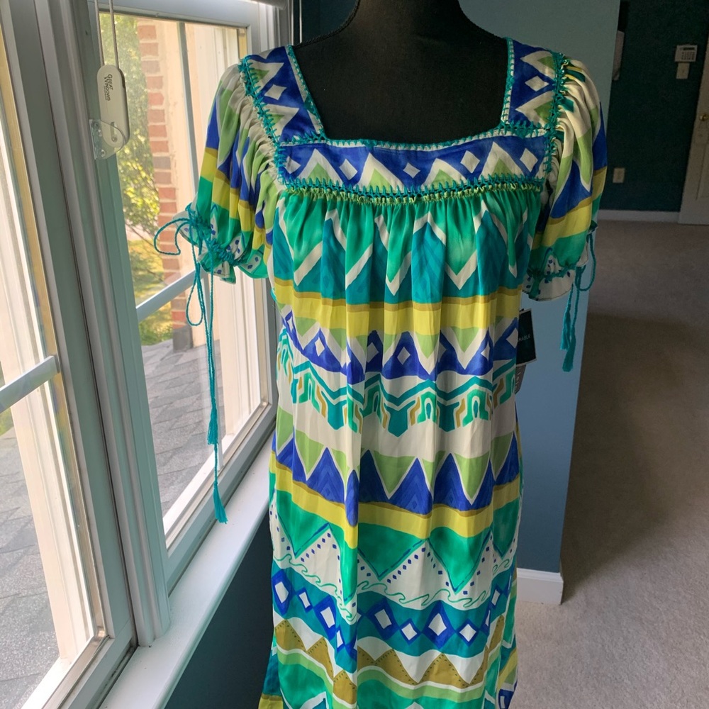 Blue green dress